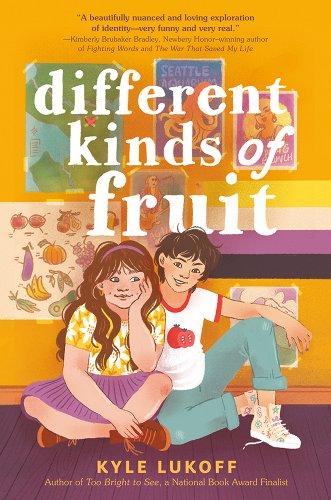 Different kinds of fruits cover poster with animated image