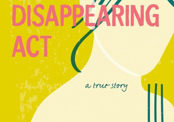 A book cover with the title of " disappearing act ".