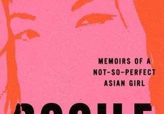 A book cover with an asian girl 's face.