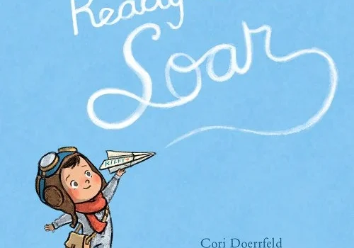 A book cover with a girl holding a paper plane.