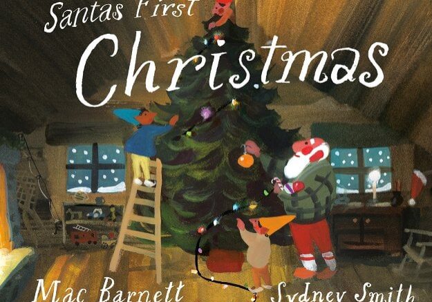 A picture of the cover of santa 's first christmas.