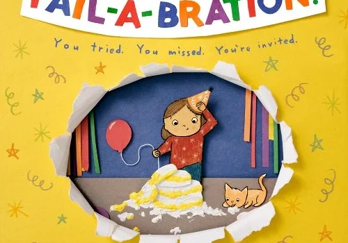 A book cover with a picture of a person and cake.