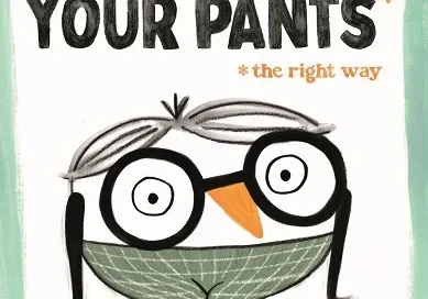 A book cover with an owl wearing glasses.